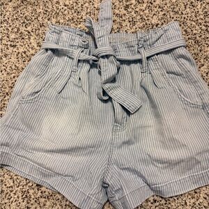 American Eagle Outfitters Light Blue Striped High Waist Shorts